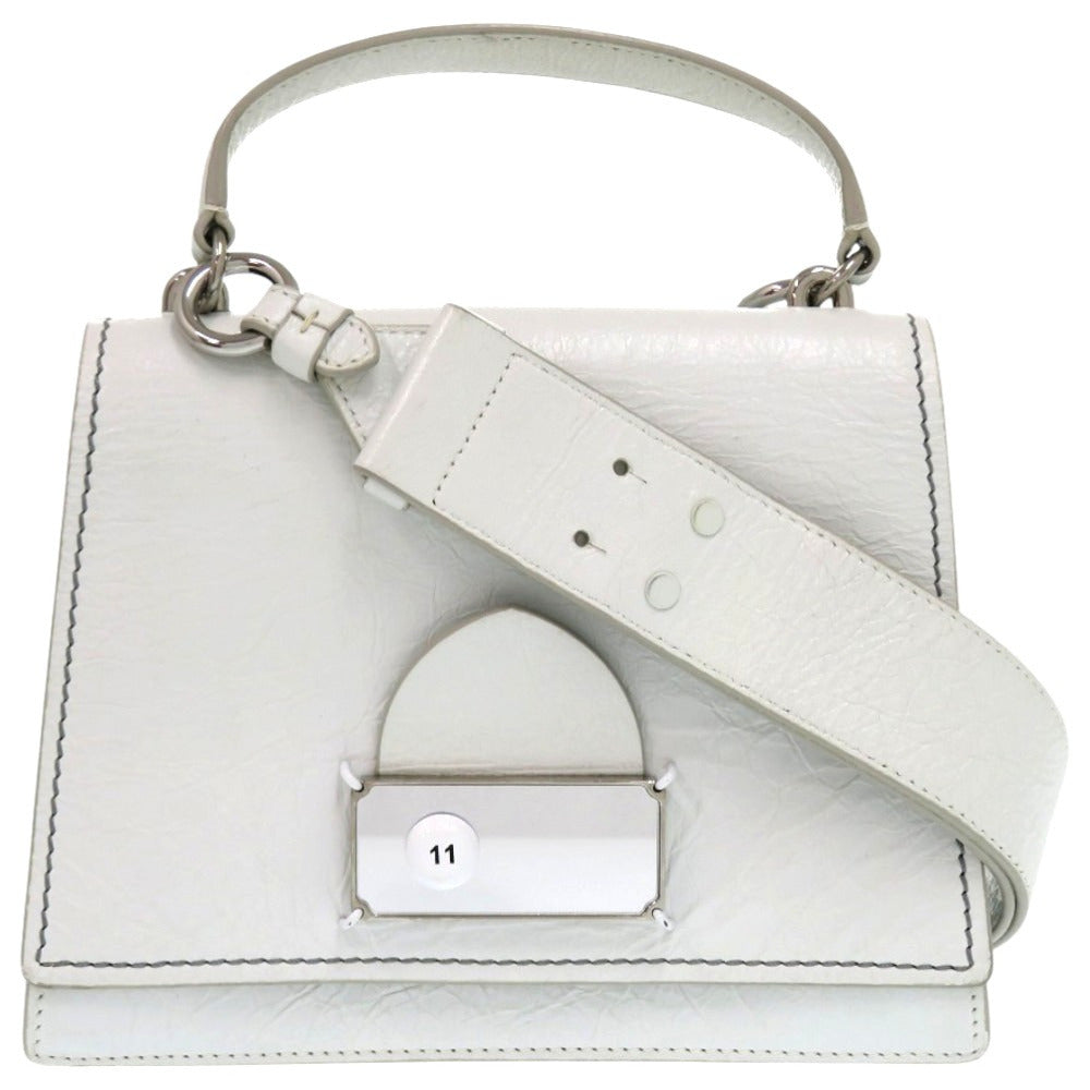 美品 メゾン マルジェラ 2WAY S56WG0174 P4087 レザー ホワイト シルバー金具 白 ハンドバッグ 1279【中古】Maison Margiela