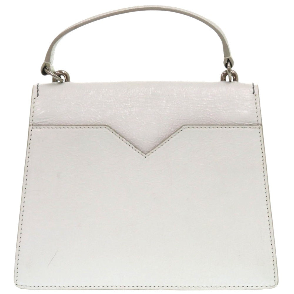 美品 メゾン マルジェラ 2WAY S56WG0174 P4087 レザー ホワイト シルバー金具 白 ハンドバッグ 1279【中古】Maison Margiela