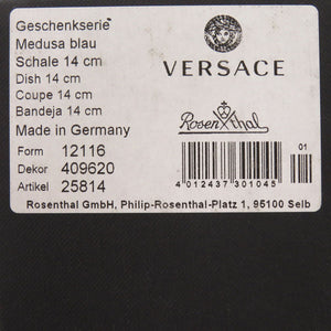 未使用 ヴェルサーチ スクエアプレート Medusa blau 小皿 ポーセリン 磁器 ネイビー 食器 1287【中古】VERSACE