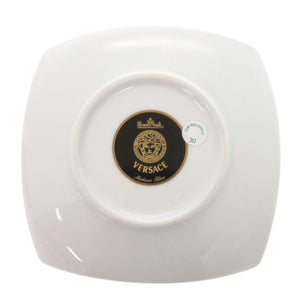 未使用 ヴェルサーチ スクエアプレート Medusa blau 小皿 ポーセリン 磁器 ネイビー 食器 1288【中古】VERSACE