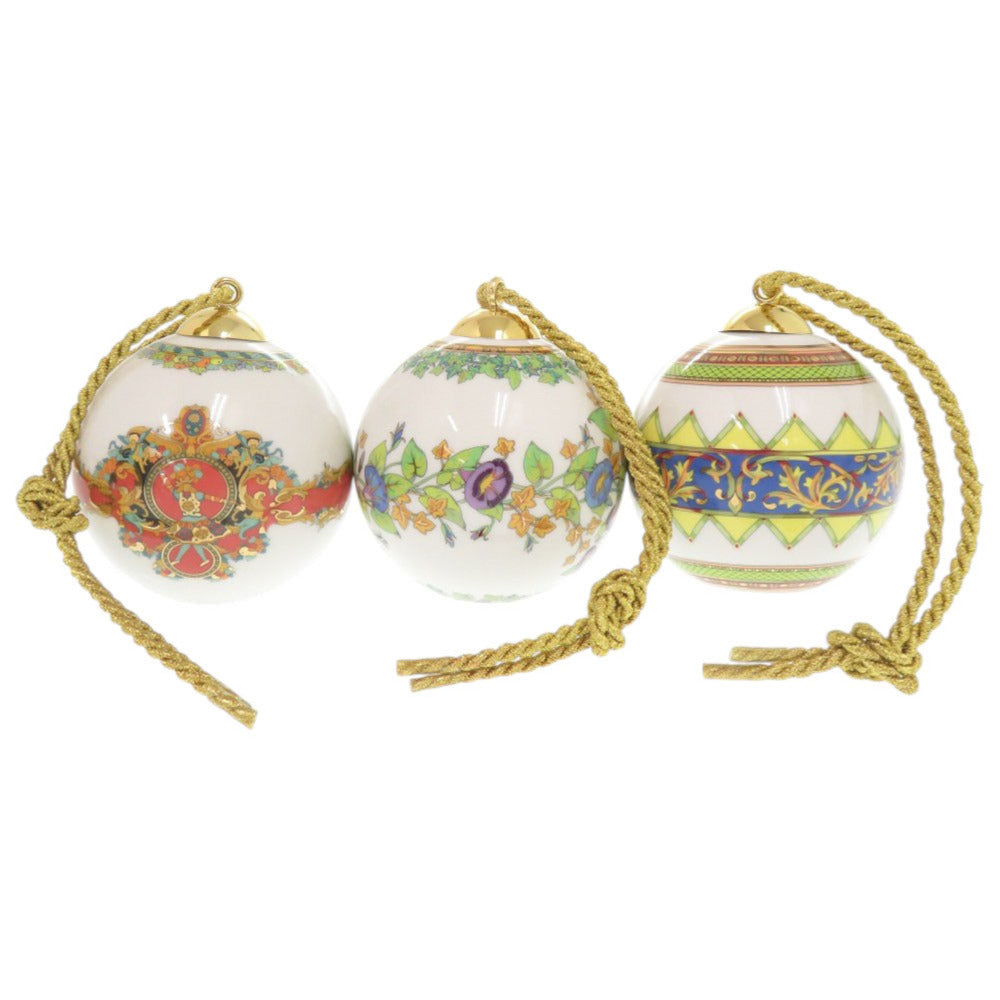 未使用品 ヴェルサーチ オーナメント 3点セット 磁器 マルチカラー 雑貨 1289【中古】VERSACE