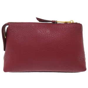 美品 プラダ レザー ボルドー ゴールド金具 ポーチ バッグ 1302 【中古】 PRADA