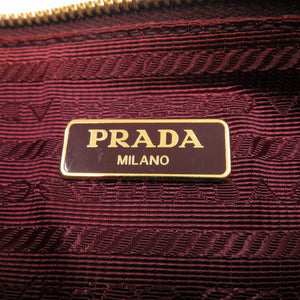 美品 プラダ レザー ボルドー ゴールド金具 ポーチ バッグ 1302 【中古】 PRADA