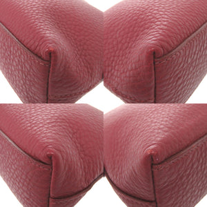 美品 プラダ レザー ボルドー ゴールド金具 ポーチ バッグ 1302 【中古】 PRADA