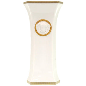 未使用品 ヴェルサーチ geschenkserie gorgona florero Rosenthal ローゼンタール 磁器 ホワイト ゴールド 1307 花瓶【中古】VERSACE