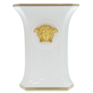 未使用品 ヴェルサーチ geschenkserie gorgona Rosenthal ローゼンタール 磁器 ホワイト 1308 花瓶【中古】VERSACE