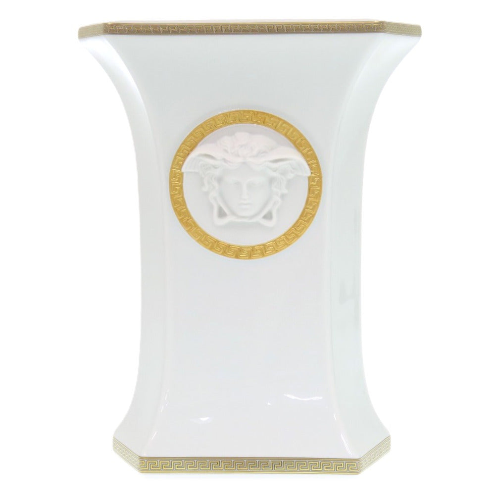 未使用品 ヴェルサーチ geschenkserie gorgona Rosenthal ローゼンタール 磁器 ホワイト 1308 花瓶【中古】VERSACE