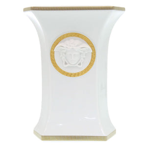 未使用品 ヴェルサーチ geschenkserie gorgona Rosenthal ローゼンタール 磁器 ホワイト 1308 花瓶【中古】VERSACE