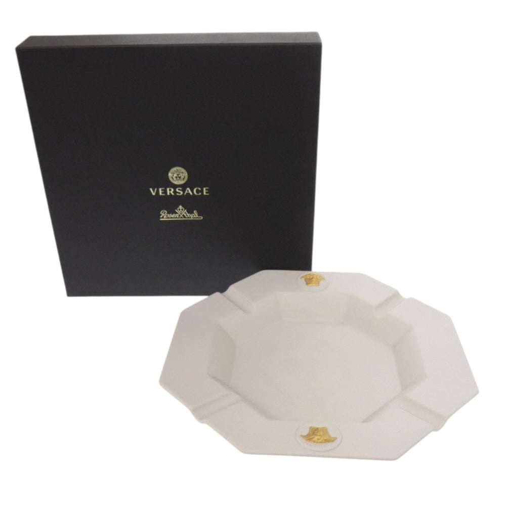 未使用 ヴェルサーチ Gorgona Pop プレート ポーセリン 磁器 ライトグレー 食器 1312【中古】VERSACE