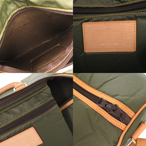 新品同様 ハンティングワールド バチュークロス カーキ ボストンバッグ 緑 1325【中古】HUNTING WORLD メンズ