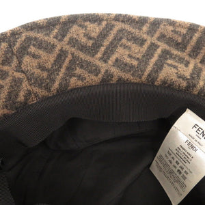 美品 フェンディ FXQ901 サイズS ウール カーキ バケットハット 帽子 1332【中古】FENDI