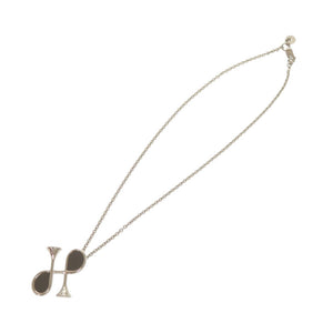 未使用品 エルメス コルH メタル レザー シルバー グレー ネックレス ペンダント 1333【中古】HERMES