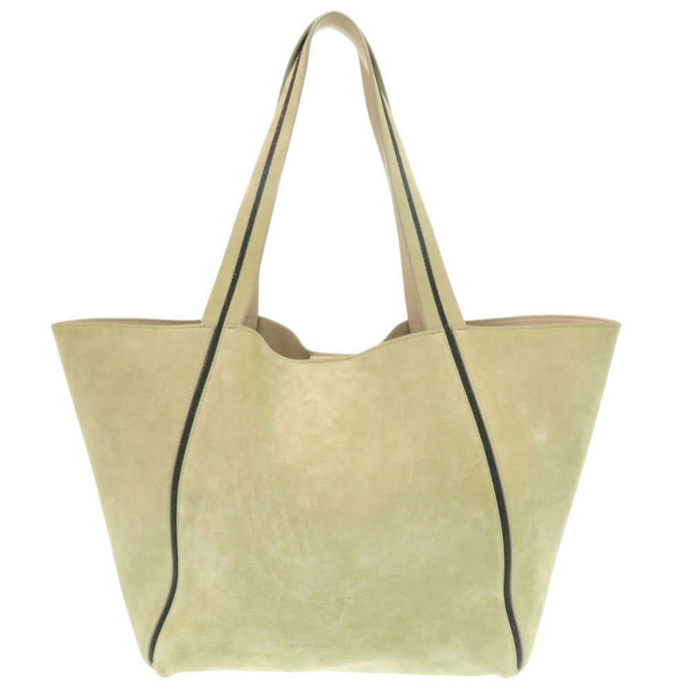 美品 ブルネロクチネリ スエード グリーン トートバッグ 緑 1340【中古】Brunello Cucinelli