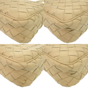 新品同様 ボッテガヴェネタ イントレチャート レザー ベージュ ショルダーバッグ 1343【中古】BOTTEGAVENETA