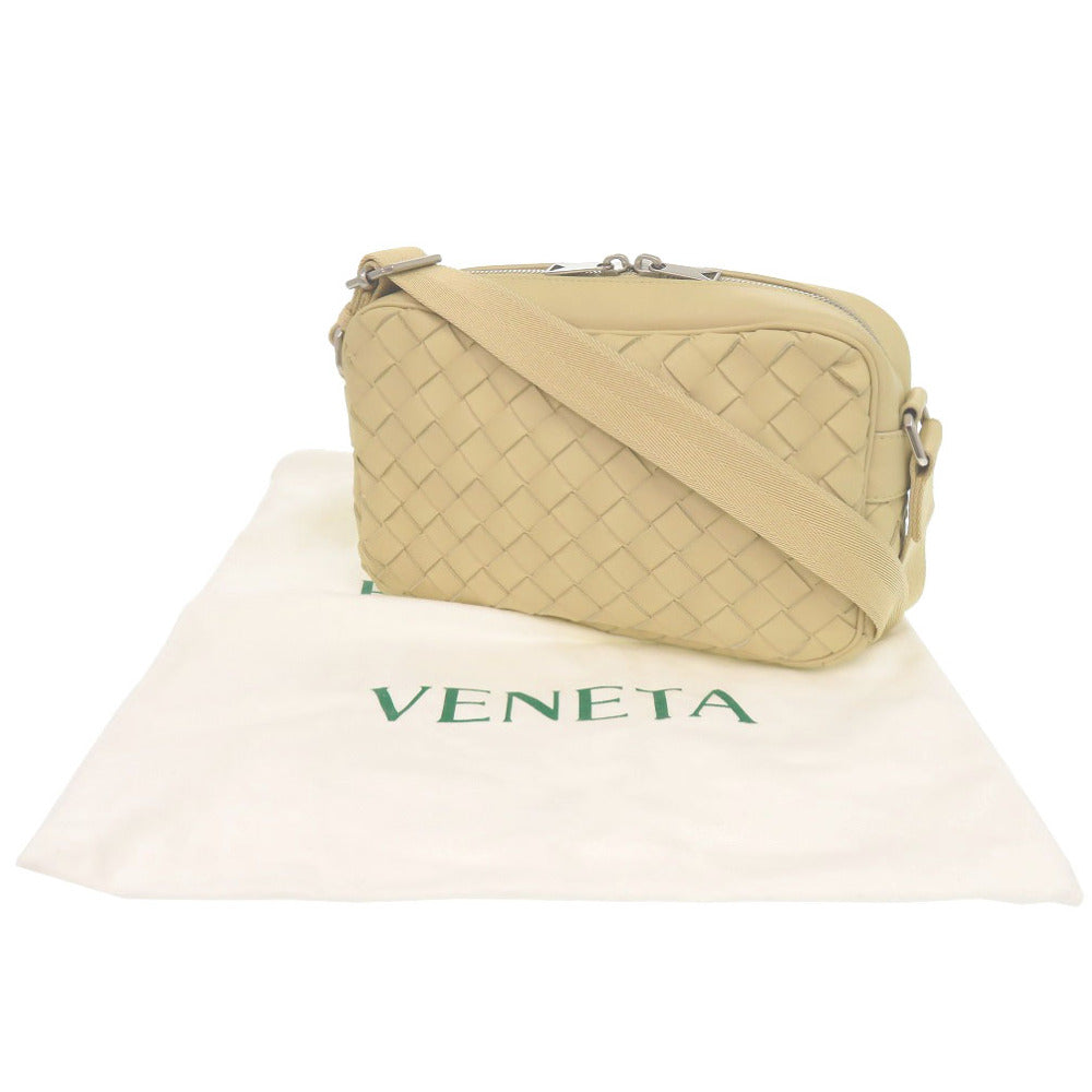 新品同様 ボッテガヴェネタ イントレチャート レザー ベージュ ショルダーバッグ 1343【中古】BOTTEGAVENETA