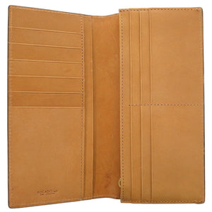 未使用 ロカド イタリア馬革 ブラウン 長財布 茶 1350【中古】ROCADO