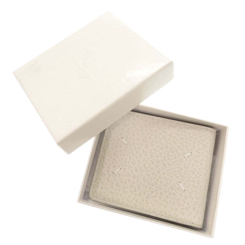 未使用品 メゾン マルジェラ 4ステッチ SA1UI0016 レザー ホワイト 二つ折り財布 札入れ 白 1353【中古】Maison Margiela メンズ