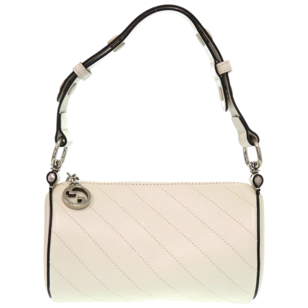 未使用品 グッチ ミニ ワンショルダー ブロンディ 760170 レザー ホワイト シルバー金具 白 ショルダーバッグ 1368【中古】GUCCI
