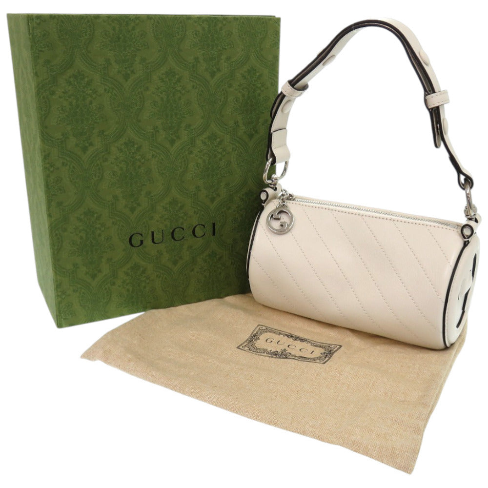 未使用品 グッチ ミニ ワンショルダー ブロンディ 760170 レザー ホワイト シルバー金具 白 ショルダーバッグ 1368【中古】GUCCI