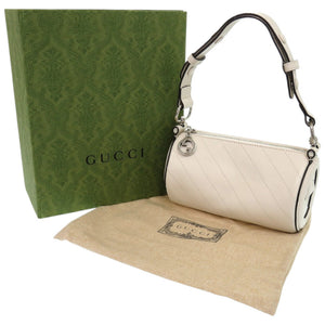 未使用品 グッチ ミニ ワンショルダー ブロンディ 760170 レザー ホワイト シルバー金具 白 ショルダーバッグ 1368【中古】GUCCI