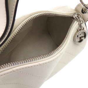 未使用品 グッチ ミニ ワンショルダー ブロンディ 760170 レザー ホワイト シルバー金具 白 ショルダーバッグ 1368【中古】GUCCI