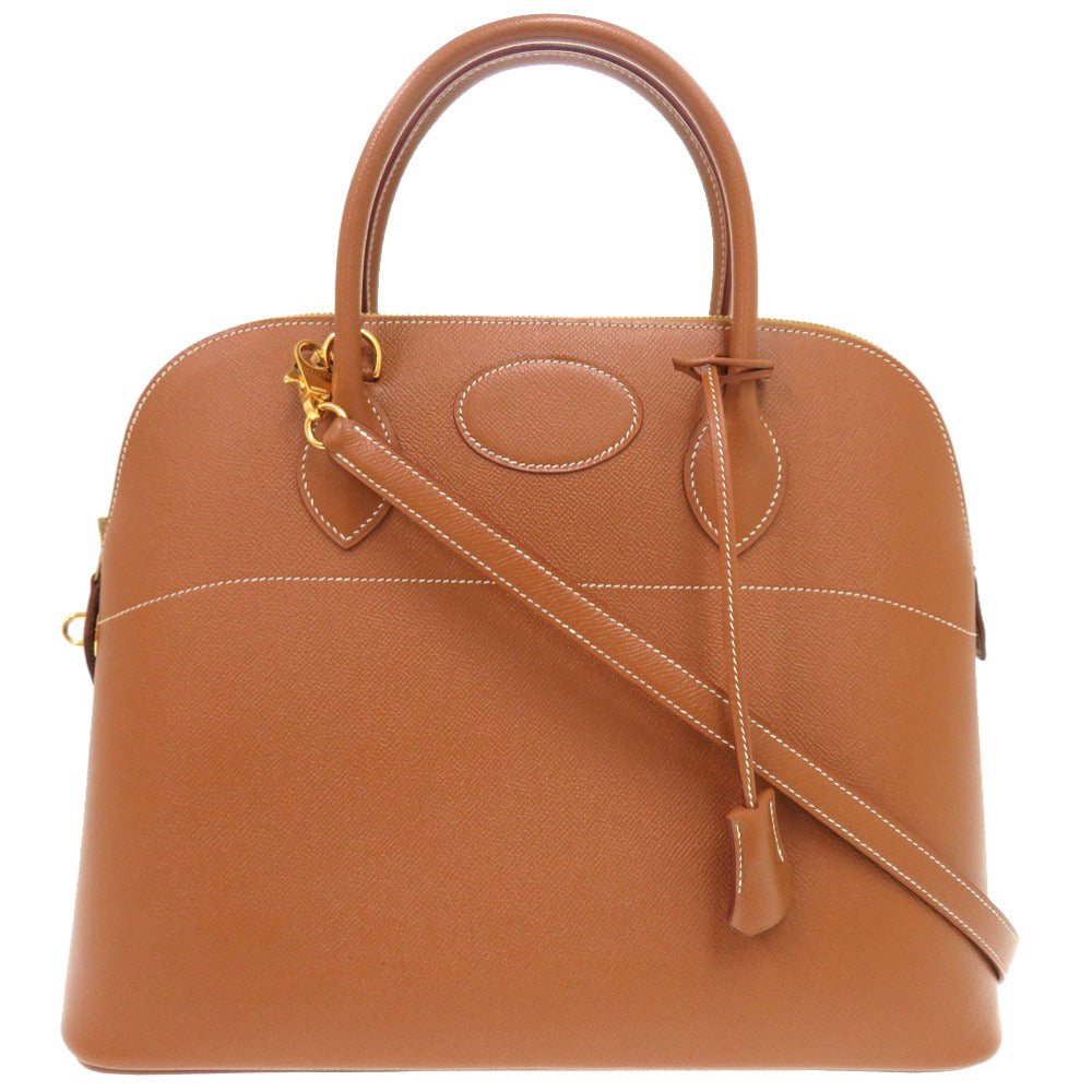 美品 エルメス ボリード35 クシュベル ゴールド ゴールド金具 □F刻印 ハンドバッグ 茶 1370 【中古】 HERMES
