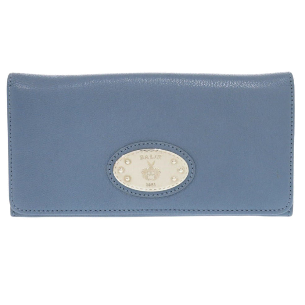 美品 バリー レザー ブルー 長財布 青 1407【中古】BALLY