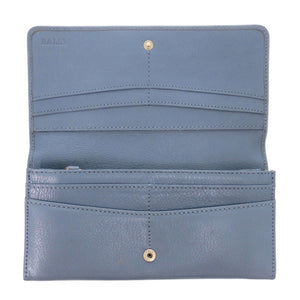 美品 バリー レザー ブルー 長財布 青 1407【中古】BALLY
