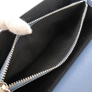 美品 バリー レザー ブルー 長財布 青 1407【中古】BALLY