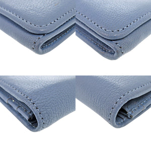 美品 バリー レザー ブルー 長財布 青 1407【中古】BALLY