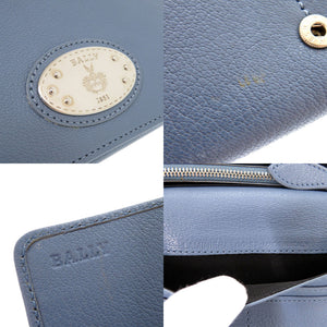 美品 バリー レザー ブルー 長財布 青 1407【中古】BALLY