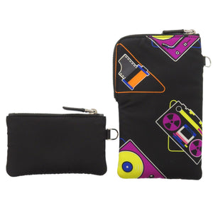 美品 プラダ フォンバッグ ナイロン ブラック ショルダーバッグ 黒 1411【中古】PRADA