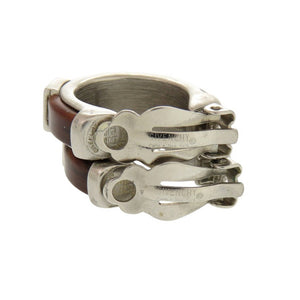 美品 ジバンシィ ウッド メタル ブラウン 茶 イヤリング 1419【中古】GIVENCHY