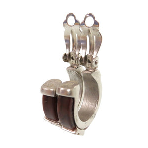 美品 ジバンシィ ウッド メタル ブラウン 茶 イヤリング 1419【中古】GIVENCHY