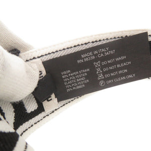 新品同様 ミュウミュウ サイズS ストロー ポリエステル ベージュ ホワイト ブラック サンバイザー 帽子 1422【中古】MIUMIU