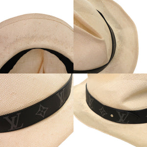 ルイ ヴィトン シャポー サマータイム M75881 帽子 ペーパー カーフ ベージュ LV 1424 麦わら帽子【中古】LOUIS VUITTON