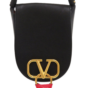 新品同様 ヴァレンティノ ガラヴァーニ Vスリング スモールサドル レザー ブラック 1429 黒 ショルダーバッグ【中古】Valentino Garavani