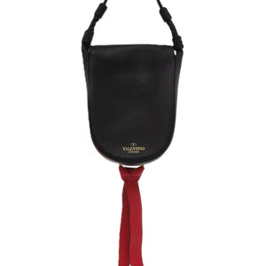 新品同様 ヴァレンティノ ガラヴァーニ Vスリング スモールサドル レザー ブラック 1429 黒 ショルダーバッグ【中古】Valentino Garavani