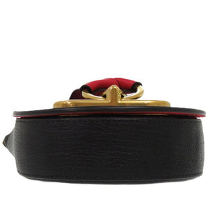 新品同様 ヴァレンティノ ガラヴァーニ Vスリング スモールサドル レザー ブラック 1429 黒 ショルダーバッグ【中古】Valentino Garavani