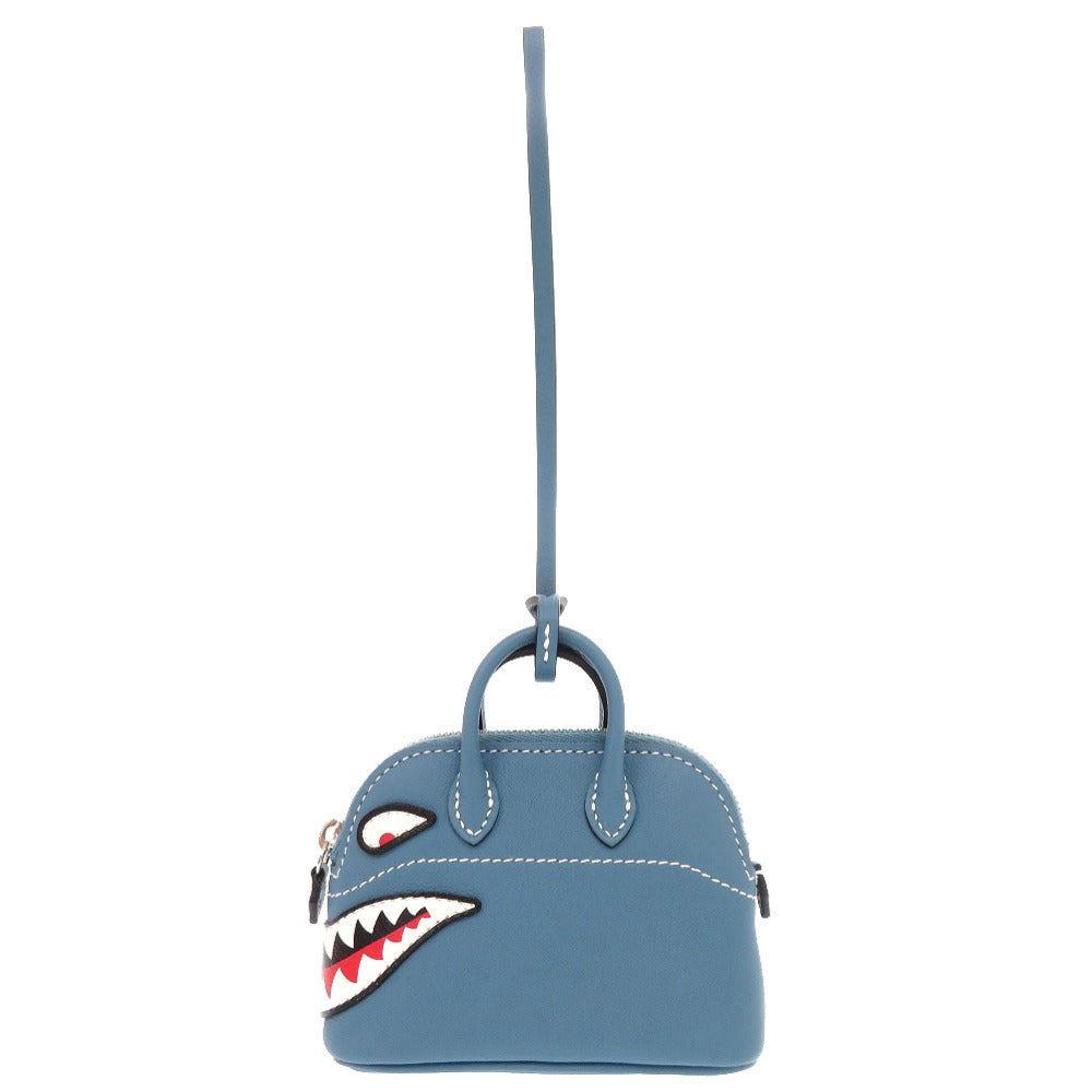 未使用 エルメス ボリードシャーク ヴォースイフト ニューブルージーン シルバー金具 W刻印(2024年製) バッグチャーム 青 1431 【中古】 HERMES