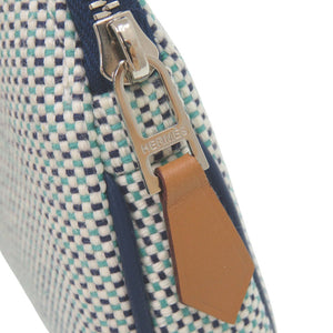 未使用 エルメス エシャペ コットン マリン ポーチ 青 1432【中古】HERMES