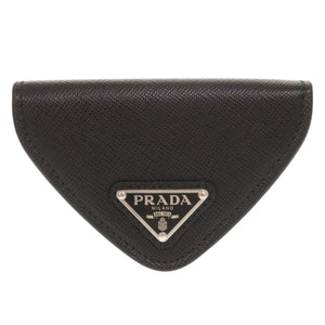 新品同様 プラダ サフィアーノ トライアングル レザー 2MM004 ブラック コインケース 黒 1433【中古】PRADA