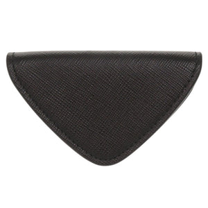 新品同様 プラダ サフィアーノ トライアングル レザー 2MM004 ブラック コインケース 黒 1433【中古】PRADA