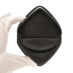 新品同様 プラダ サフィアーノ トライアングル レザー 2MM004 ブラック コインケース 黒 1433【中古】PRADA