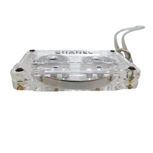 美品 シャネル カセットテープ ラインストーン ネックレス プラスチック クリア 1434【中古】CHANEL