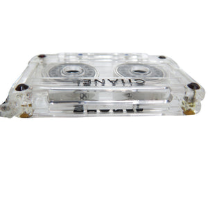 美品 シャネル カセットテープ ラインストーン ネックレス プラスチック クリア 1434【中古】CHANEL