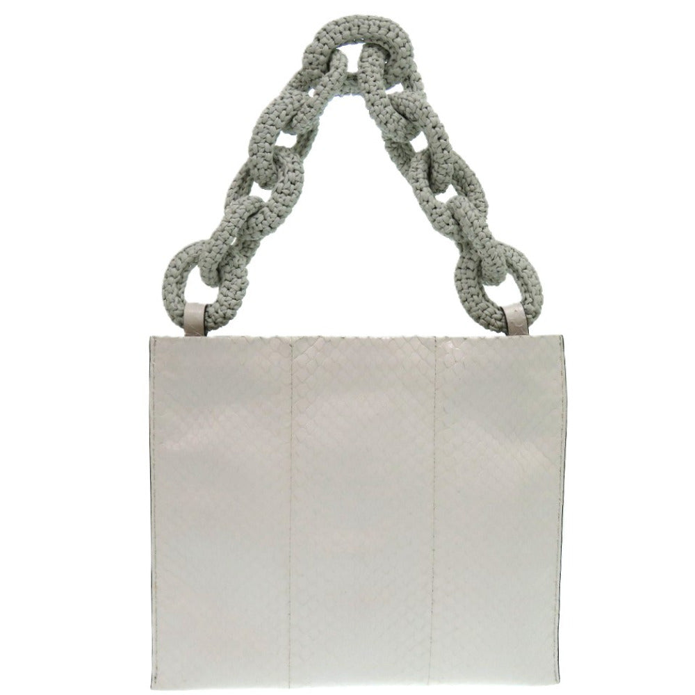 美品 サルヴァトーレフェラガモ スネークスキン 3way AU-21 1956 ショルダーバッグ ラムスキン エラフェ ホワイト 1435 白 スクエアバッグ【中古】Salvatore Ferragamo