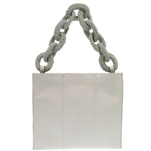 美品 サルヴァトーレフェラガモ スネークスキン 3way AU-21 1956 ショルダーバッグ ラムスキン エラフェ ホワイト 1435 白 スクエアバッグ【中古】Salvatore Ferragamo