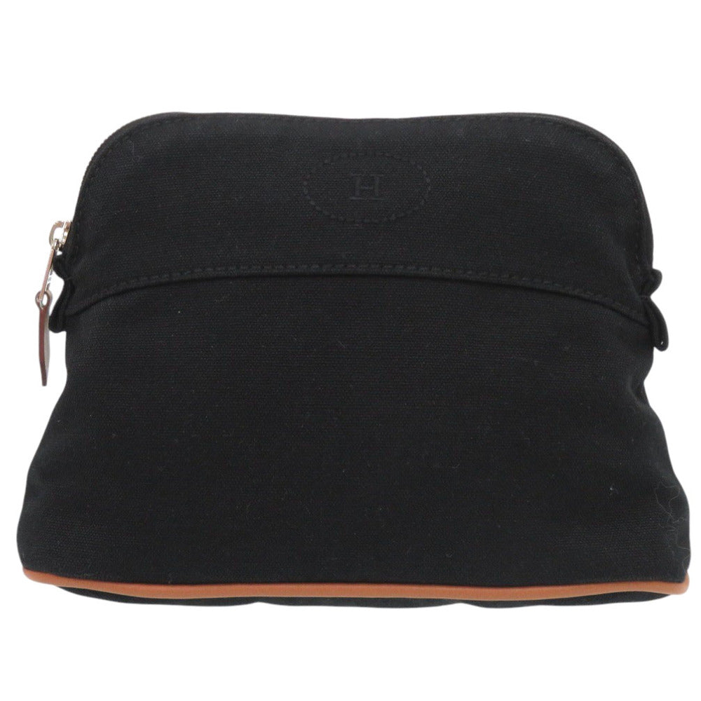 美品 エルメス ボリードポーチ 20 PM コットン ブラック ポーチ 黒 1437【中古】HERMES