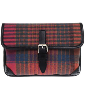 新品同様 エトロ チェック 1N379 PVC レザー マルチカラー 1449 ショルダーバッグ【中古】ETRO